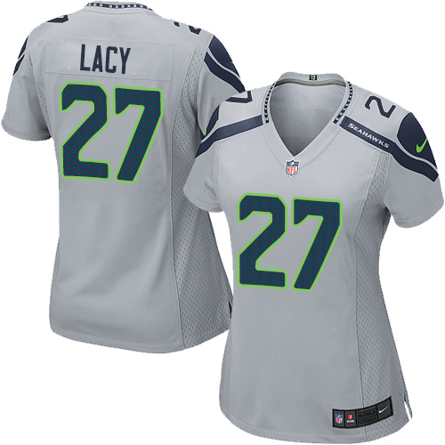 Nike Seahawks #27 Eddie Lacy Grey Alternate Women's Stitched NFL Elite Jersey